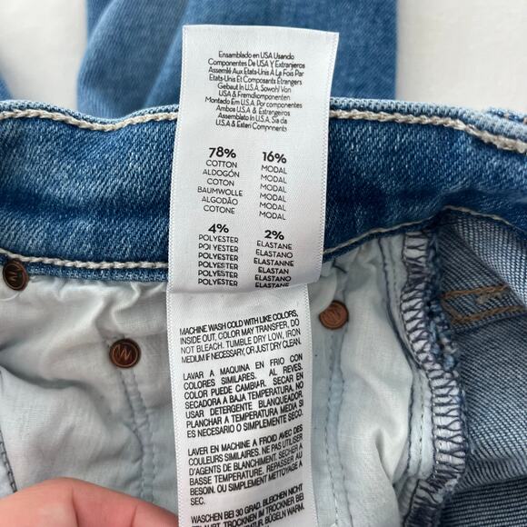 Mother The Tripper Ankle Fray in Layover Blue Wash Denim Stretch Jeans, Size 27 - Picture 15 of 15